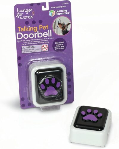 Hunger for Words Talking Pet Doorbell - 1 Piece Doorbell for Dogs, Doggie Doorbell, Perfect for Dog Potty Training, Talking Dog Buttons