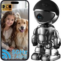 Indoor Camera, 2k 5g/2.4ghz WiFi Pet Camera Dog Camera with Phone App EseeCloud, 360 PTZ Nanny/Baby Cameras for Home Security Indoor 2-Way Audio Motion Sensor Tracking 7/24 Night Vision