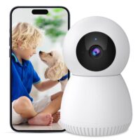 Indoor Camera,1080P Pet Camera Baby Monitor, Cameras for Home Security Indoor, Baby/Pet Camera with Phone App with AI Motion Detection, 2-Way Talk, Night Vision, Siren, Compatible with Alexa