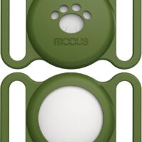 MODUS GPS Tracker Dog Collar Holder, Mini GPS Cat Dog Tracker Case, Real-Time Location Pet Tracking Smart Tracker (iOS Only), No Monthly Fee Cat Collar Holder(Locator included) (Green)