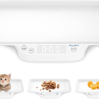 MomMed Digital Pet Scale, Portable Pet Dog Cat Scale with Hold and Tare Function, Precision Digital Scale, New Born Puppy and Kitten Scale with Tray for Puppy/Hamster/Little Bird/Rabbit, 1oz - 33lb