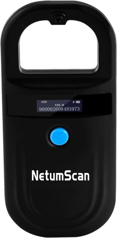 NetumScan Upgraded Pet Microchip Reader Scanner, 256 Data Storage Animal Tag Scanner Rechargeable Handheld Pet Chip ID Scanner with Stable OLED Display for ISO 11784/11785,FDX-B and ID64 RFID EMID