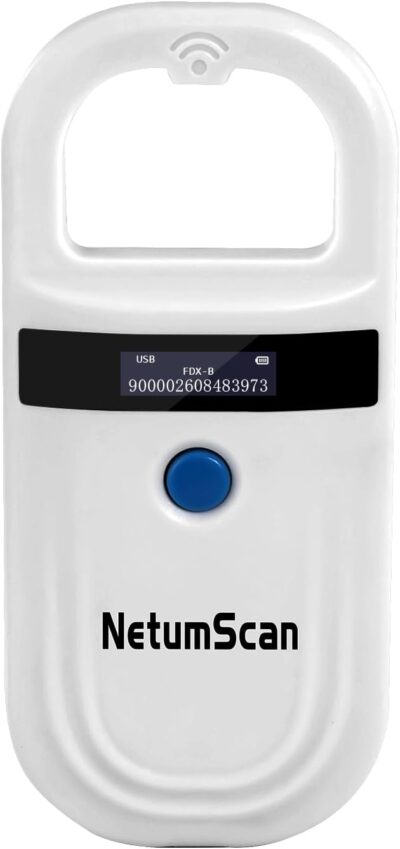 NetumScan Upgraded Pet Microchip Reader Scanner, 256 Data Storage Pet Chip ID Tag Scanner Rechargeable Handheld Animal Scanner with Stable OLED Display for ISO 11784/11785,FDX-B and ID64 RFID EMID