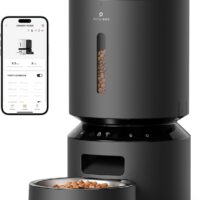 PETLIBRO Automatic Cat Feeder, 5G WiFi Automatic Dog Feeder with Freshness Preservation, 5L Timed Cat Feeder with Low Food Sensor, Up to 10 Meals Per Day, Granary Pet Feeder for Cats, Black