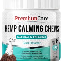 PREMIUM CARE Hemp Calming Chews for Dogs Anxiety, Made in USA, 9.3 oz (264g), Duck-Flavored, 120 count