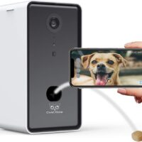 Pet Camera with Treat Dispenser/Tossing for Dogs/Cats, Smart Dog/Cat Camera, Free App, 2.4G & 5G WiFi, 1080P HD Live Video, Auto Night Vision, 2-Way Audio, Motion Alert, No Monthly Fee