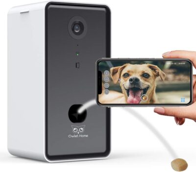 Pet Camera with Treat Dispenser/Tossing for Dogs/Cats, Smart Dog/Cat Camera, Free App, 2.4G & 5G WiFi, 1080P HD Live Video, Auto Night Vision, 2-Way Audio, Motion Alert, No Monthly Fee