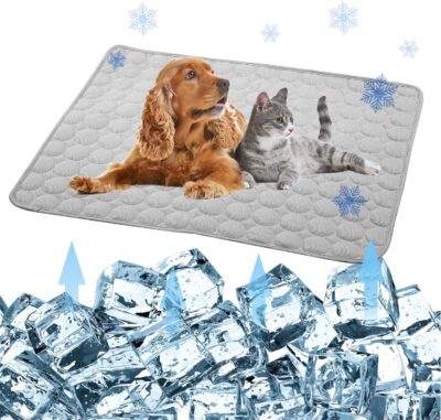 Pet Cooling Mat for Dogs Cats-Ice Silk Dog Cooling Mats, Summer Dog Cooling Pads, Dog Crate Mat Cat Cooling Mat, Portable & Washable Pet Cooling Blanket for Kennel/Sofa/Bed/Floor/Car Seats