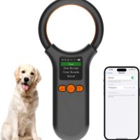 Pet Microchip Scanner Bluetooth, Animal Microchip Tag Reader Scanner, Three Ways to Connect,Upgrade TFT Large Screen, Store 500 Labels, Support to View History, Delete Records