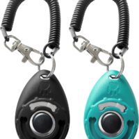 Pet Training Clicker with Wrist Strap - Dog Training Clickers (New Black + Blue)