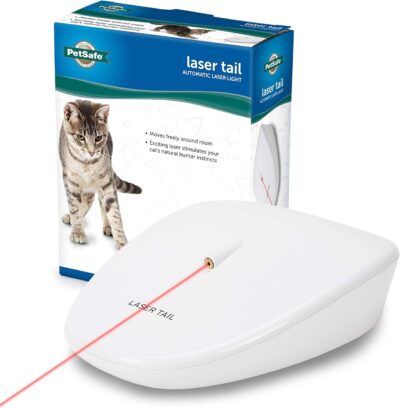 PetSafe Laser Tail Cat Toy – Fun and Safe Laser Light Game for Cats – Hands Free Play