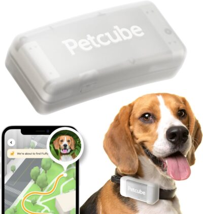 Petcube GPS Tracker for Dogs | Pet GPS Location Tracker with Escape Alerts and Virtual Fences, Activity and Wellness Monitoring, Glows in a Dark, Water and Dust Proof