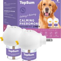 Pheromone Diffuser for Dogs: Premium Dog Calming Diffuser - Calming Pheromones for Dogs - Dog Appeasing Pheromone - Pet Calming Diffuser for Dog Anxiety Relief, 2 Pack (Light Purple)