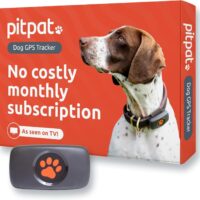 PitPat GPS Tracker for Dogs - No Subscription Fees - Suitable for All Dogs and Fits All Collars - Smart Activity Tracker, Satellite Tracking with Unlimited Range - 100% Waterproof Pet Tracker (Black)