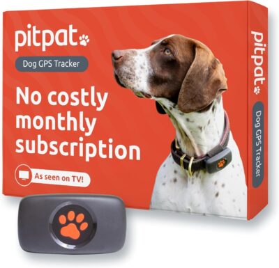 PitPat GPS Tracker for Dogs - No Subscription Fees - Suitable for All Dogs and Fits All Collars - Smart Activity Tracker, Satellite Tracking with Unlimited Range - 100% Waterproof Pet Tracker (Black)