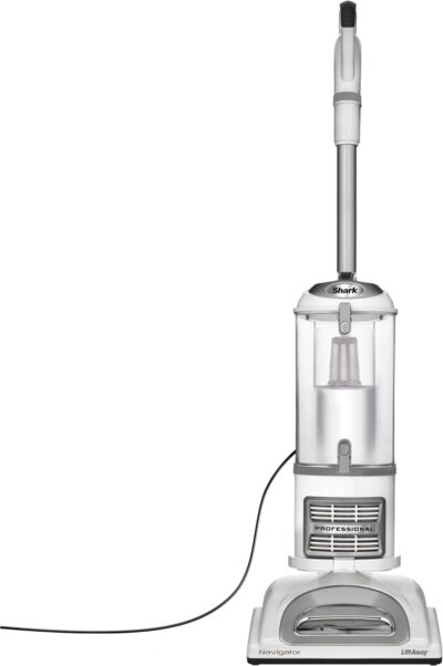 Shark NV356E Navigator Lift-Away Professional Upright Vacuum with Swivel Steering, HEPA Filter, XL Dust Cup, Pet Power, Dusting Brush, and Crevice Tool, Perfect for Pet Hair, White/Silver