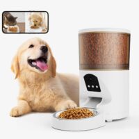 Smart Automatic Cat Feeder, WiFi Pet Feeder with APP Control for Remote Feeding,Detachable for Easy Clean, Automatic Cat Food Dispenser, Meals Per Day for Large Dog (6L/25Cup)