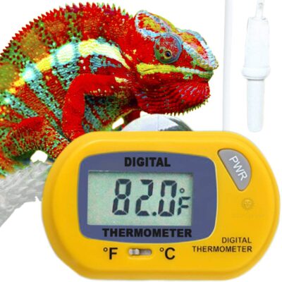 SunGrow Reptile Digital Thermometer, Waterproof Sensor Probe Monitors Temperature Accurately, Includes Replaceable Batteries, Easy to Read Display