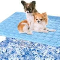 VeMee Cooling Mat Pad for Dogs Cats Ice Silk Mat Cooling Blanket Cushion for Kennel/Sofa/Bed/Floor/Car Seats Cooling (Dog Cooling mat-Blue)