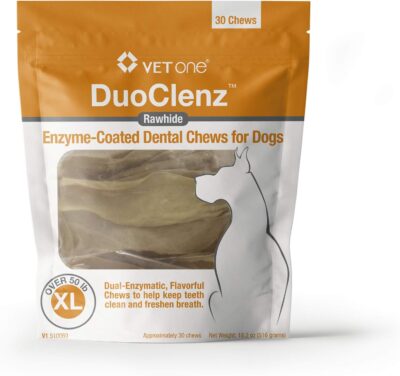 VetOne: DuoClenz Rawhide Dental Hygenic Chews for Extra Large-sized Dogs, 30-Count Bag