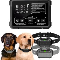 Wireless Dog Fence - High Precision Containment System for Up to 1 Acre, Indoor & Outdoor, Medium to Large Dogs 6-23in, Rechargeable, Waterproof - Real-Time Distance Monitoring - 2 Dog Set