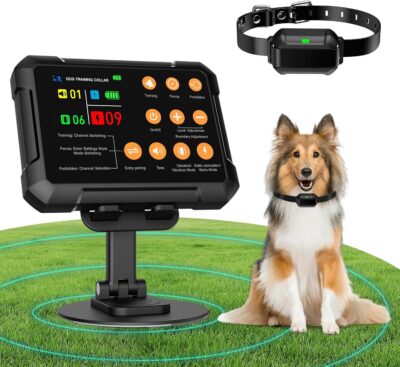 Wireless Fence For Dogs, Dog Training, Forbidden Zone, 3-in-1 High Precision Radar Wireless Fence System Up to 1 Acre, Real-Time Distance Monitoring, Indoors & Outdoors, Medium to Large Dogs 20-110lbs