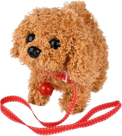 WorWoder Plush Teddy Toy Puppy Electronic Interactive Pet Dog - Walking, Barking, Tail Wagging, Stretching Companion Animal for Kids Children (Teddy Dog)