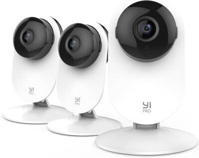 YI Pro 2k 3PC Home Security Camera, Indoor Camera with Person, Vehicle, Animal Smart Detection, Phone App for Baby, Pet, Dog Monitoring, Works with Alexa and Google Assistant