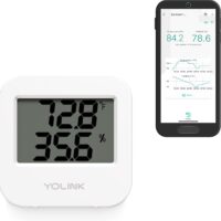 YoLink Smart Wireless Temperature & Humidity Sensor, Wide Temp Range for Freezer, Fridge, Green House, Pet Cage, App Alerts, Emails, Text/SMS alerts- Hub Required