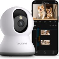 blurams Pet Camera 2K, 360° Indoor Security Camera, Dog Camera with Phone App, PTZ Cameras for Home Security Indoor, 2-Way Audio, Motion Tracking, Color/IR Night Vision, Siren, Cloud&SD(2.4GHz Only)