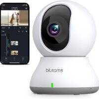 blurams Security Camera, 2K Indoor Camera 360° Pet Camera for Home Security w/Motion Tracking, Phone App, 2-Way Audio, IR Night Vision, Siren, Works with Alexa & Google Assistant(2.4GHz ONLY)