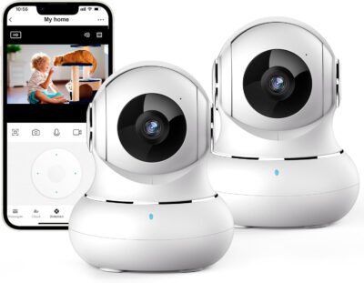 litokam 2 Pack Indoor Security Camera 2K, 360 Pan/Tilt Cameras for Home Security, Indoor Cameras for Baby/Pet/Nanny with Night Vision, 2.4 GHz Smart WiFi Camera, Motion Detection &Two Way Audio