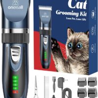 oneisall Cat Clippers for Matted Hair, Quiet Cat Shaver for Long Hair, Cordless Cat Hair Trimmer for Grooming, 2 Speed Pet Shaver Cat Grooming Kit for Cats Small Dogs Animals (Blue)