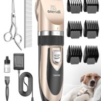 oneisall Dog Shaver Clippers Low Noise Rechargeable Cordless Electric Quiet Hair Clippers Set for Dogs Cats Pets