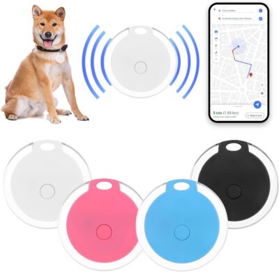 4 Pcs GPS Tracker for Kids, Bags,Wallet, Luggage and More,Smart Waterproof GPS Tracker,Keys Finder and Phone Finder,Dog Bluetooth Tracker, Portable Bluetooth Anti-Lost Device,App Control