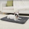 Washable Dog Bed Mat Reversible Dog Crate Pad Soft Fluffy Pet Kennel Beds Dog Sleeping Mattress for Large Jumbo Medium Small Dogs, 47 x 29 Inch, Grey - Image 3