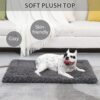 Washable Dog Bed Mat Reversible Dog Crate Pad Soft Fluffy Pet Kennel Beds Dog Sleeping Mattress for Large Jumbo Medium Small Dogs, 47 x 29 Inch, Grey - Image 2