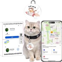 Cat Tracker-Cat Tracker Collar-Pet Trackers | Android and iOS Universal | No Monthly Fee | No Charging Required | Waterproof | Works with Any Collar