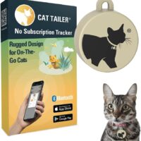 Cat Tracker - Small and Lightweight Waterproof Bluetooth Pet Collar Attachment, 328 foot Range, Replaceable 6 Month Battery Life, Android/Apple iOS Compatible