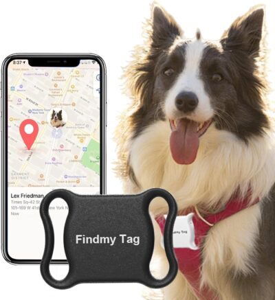 Dog Tracker Smart Tractive GPS Pet Tracker for Dogs,Personalized Smart Item Finder,Certificated Dog Tracking Device, No Monthly Fee, Works with FindmyTag (Black)