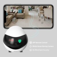 Enabot Pet Camera Home Security Camera, Movable Indoor WiFi Cam, 2 Way Talk, Night Vision,1080P Video, Self Charging Rechargeable Wireless Camera for Pet/Baby/Elderly