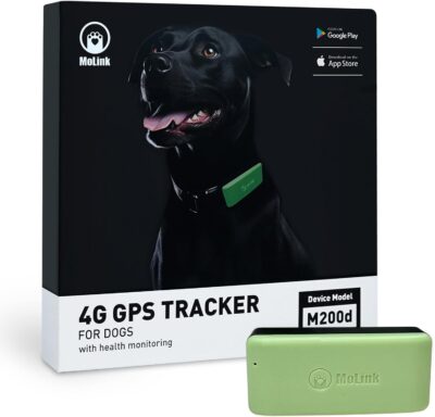 GPS Tracker for Dogs, Pet GPS Location Tracker with 3 Silicon Cases and 1 Collar, Real Time Location & Smart Activity Tracking Device, Waterproof, Tiny & Light