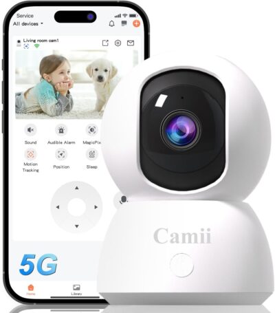 Indoor Camera, 2K Pet Cameras for Home Security Dual Band WiFi(2.4/5G), Security Camera with Phone App, 24/7 SD Card Storage, 2-Way Audio, Dog and Baby Monitor with Motion Detection, IR Night Vision