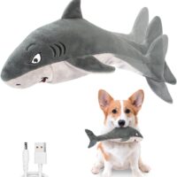 Interactive Dog Toys,Flopping Fish Dog Toys for Large/Medium/Small Dogs,Squeaky Plush Dog/Puppy Toys,Touch Activated