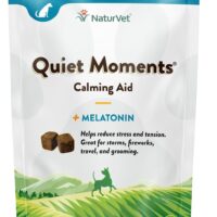 NaturVet Quiet Moments Calming Aid Dog Supplement – Helps Promote Relaxation, Reduce Stress, Storm Anxiety, Motion Sickness for Dogs – Tasty Pet Soft Chews with Melatonin – 65 Ct.