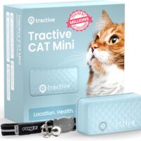 Tractive GPS Tracker & Health Monitoring for Cats (6.5 lbs+) - Market Leading Pet GPS Location Tracker | Wellness & Escape Alerts | Waterproof | Works with Any Collar (Mint)