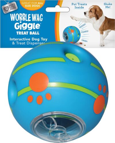 Wobble Wag Giggle Treat Ball- Interactive Dog Toy & Treat Dispenser, Fun Giggle Sounds When Rolled or Shaken, Great for Dogs Pets Know Best