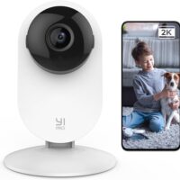 YI Pro 2K Home Security Camera, 2.4Ghz Indoor Camera with Person, Vehicle, Animal Smart Detection, Phone App for Baby, Pet, Dog Monitoring, Works with Alexa and Google Assistant