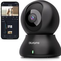 blurams Security Camera, 2K Indoor Camera 360° Pet Camera for Home Security with Phone App, Motion Tracking, 2-Way Audio, IR Night Vision, Siren, Compatible with Alexa & Google Assistant(2.4GHz ONLY)