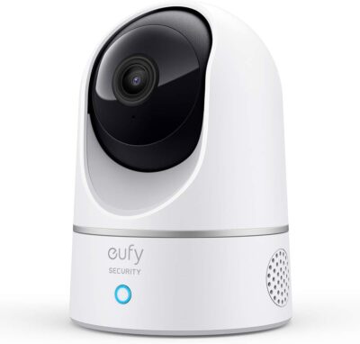 eufy Security Indoor Cam E220, Pan & Tilt, Indoor Security Camera, 2K - 3 MP Wi-Fi Plug-in, Voice Assistant Compatibility, Night Vision, Motion Tracking, HomeBase 3 Compatible, Motion Only Alert